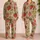 Khaki Strawberry Motif for Summer Lounging, Beach Days, Weekend Trips, and Gifts for Her Satin Pajamas Set - 2