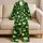 Deep Forest Green Lime Slice Motif For Summer Vacations And Resort Nights Gift Idea Satin Pajamas Set - 5