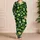 Deep Forest Green Lime Slice Motif For Summer Vacations And Resort Nights Gift Idea Satin Pajamas Set - 4