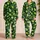 Deep Forest Green Lime Slice Motif For Summer Vacations And Resort Nights Gift Idea Satin Pajamas Set - 2