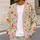 Watercolor Wildflower Blooms for Relaxed Coastal Layering, Women's Everyday Style All-over Print Knitted Cardigan - 5
