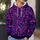 Magenta Violet Baroque Swirls for Night Out and Everyday Alternative Street Style All-over Print Hoodie (Lightweight) - 5