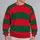 Crimson And Forest Green Wide Stripes For Bold Casual Everyday Style All-over Print Knitted Sweater - 2