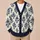 Navy Folk Floral Motifs For Cozy Autumn Layering And Everyday Women's Boho Style All-over Print Knitted Cardigan - 6