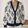 Navy Folk Floral Motifs For Cozy Autumn Layering And Everyday Women's Boho Style All-over Print Knitted Cardigan - 2
