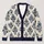 Navy Folk Floral Motifs For Cozy Autumn Layering And Everyday Women's Boho Style All-over Print Knitted Cardigan - 1