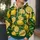Lemon Slice and Green Leaf Motifs for Fresh Casual Summer Weekend Streetwear Style All-over Print Hoodie (Lightweight) - 5