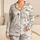 Black And White Dinosaur Doodle Loungewear For Cozy Nights, Relaxed Weekends, Women Satin Pajamas Set - 1