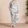 Black And White Dinosaur Doodle Loungewear For Cozy Nights, Relaxed Weekends, Women Satin Pajamas Set - 4