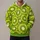 Lime Green Kiwi Slice Motif For Fresh Everyday Street Style Wear All-over Print Hoodie (Lightweight) - 1