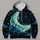 Green Crescent Moon Beneath Starlit Clouds for Dreamy Nighttime Style and Daily Wear All-over Print Hoodie (Lightweight) - 4
