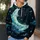 Green Crescent Moon Beneath Starlit Clouds for Dreamy Nighttime Style and Daily Wear All-over Print Hoodie (Lightweight) - 5