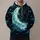 Green Crescent Moon Beneath Starlit Clouds for Dreamy Nighttime Style and Daily Wear All-over Print Hoodie (Lightweight) - 1