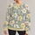 Oversized Cream Wildflowers and Blue Botanicals for Relaxed Springtime Everyday Style All-over Print Knitted Sweater - 1