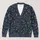 Gold Botanical Vine Motif on Navy Casual Layering Style for Women and Everyday Wear All-over Print Knitted Cardigan - 1
