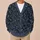 Gold Botanical Vine Motif on Navy Casual Layering Style for Women and Everyday Wear All-over Print Knitted Cardigan - 6