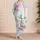 Pastel Ink Splash Garden Resort Holiday Gift For Women Who Love Soft Coastal Style Satin Pajamas Set - 4