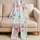 Pastel Ink Splash Garden Resort Holiday Gift For Women Who Love Soft Coastal Style Satin Pajamas Set - 5
