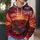 Crimson Tulip Sunset Field for Evening Outings and Bold Nature Lovers Who Love Color All-over Print Hoodie (Lightweight) - 5