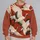 Ivory Flying Cranes on Terracotta for Artful Everyday Wear and Thoughtful Gift Giving All-over Print Knitted Sweater - 2