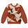 Ivory Flying Cranes on Terracotta for Artful Everyday Wear and Thoughtful Gift Giving All-over Print Knitted Sweater - 4