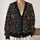 Dark Botanical Blooms for Relaxed Everyday Layering and Weekend Wear for Women’s Style All-over Print Knitted Cardigan - 2