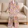 Blush Daisy Floral For Cozy Nights, Relaxed Mornings, And Soft Pastel Home Style Satin Pajamas Set - 5
