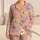 Blush Daisy Floral For Cozy Nights, Relaxed Mornings, And Soft Pastel Home Style Satin Pajamas Set - 1