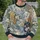 Blue And Ivory Botanical Patchwork Florals For Artful Everyday Casual Wardrobe Style All-over Print Knitted Sweater - 6