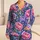 Blue Floral Peony And Rose Holiday Lounge Gift For Women, Soft Cozy Evening Wear Satin Pajamas Set - 1