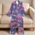 Blue Floral Peony And Rose Holiday Lounge Gift For Women, Soft Cozy Evening Wear Satin Pajamas Set - 5