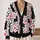 Black Cat Butterfly Floral Garden for Sweet Everyday Layering and Women's Vacation Style All-over Print Knitted Cardigan - 2
