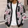 Black Cat Butterfly Floral Garden for Sweet Everyday Layering and Women's Vacation Style All-over Print Knitted Cardigan - 5