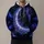 Purple Blue Crescent Moon And Starry Nebulae For Cosmic Everyday Street Style Wear All-over Print Hoodie (Lightweight) - 1