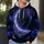 Purple Blue Crescent Moon And Starry Nebulae For Cosmic Everyday Street Style Wear All-over Print Hoodie (Lightweight) - 5