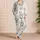 Butterfly Sketch Evening Set For Cozy Nights And Gift Giving In Soft Ivory Tones Satin Pajamas Set - 4
