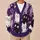 Purple Cat Faces For Playful Everyday Layering And Casual Weekend Style For Women All-over Print Knitted Cardigan - 6