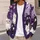 Purple Cat Faces For Playful Everyday Layering And Casual Weekend Style For Women All-over Print Knitted Cardigan - 5
