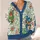 Patchwork Citrus Florals for Beach Days and Casual Layering, Women's Bohemian Style All-over Print Knitted Cardigan - 4