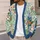 Patchwork Citrus Florals for Beach Days and Casual Layering, Women's Bohemian Style All-over Print Knitted Cardigan - 5