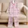 Candy Pink Fluid Drip Blush Lounge Style Sleepover Gift For Women And Girls Weekender Satin Pajamas Set - 5