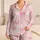 Candy Pink Fluid Drip Blush Lounge Style Sleepover Gift For Women And Girls Weekender Satin Pajamas Set - 1