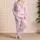 Candy Pink Fluid Drip Blush Lounge Style Sleepover Gift For Women And Girls Weekender Satin Pajamas Set - 4