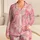 Pink Cream Candy Drip Loungewear For Summer Vacations And Cozy Home Days For Women Satin Pajamas Set - 1