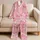 Pink Cream Candy Drip Loungewear For Summer Vacations And Cozy Home Days For Women Satin Pajamas Set - 5