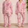 Pink Cream Candy Drip Loungewear For Summer Vacations And Cozy Home Days For Women Satin Pajamas Set - 2
