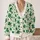 Green Shamrocks and Hearts for St. Patrick’s Day Beach Style, Women’s Spring Layering All-over Print Knitted Cardigan - 2