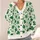 Green Shamrocks and Hearts for St. Patrick’s Day Beach Style, Women’s Spring Layering All-over Print Knitted Cardigan - 4