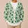 Green Shamrocks and Hearts for St. Patrick’s Day Beach Style, Women’s Spring Layering All-over Print Knitted Cardigan - 6
