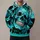 Turquoise Skull Motif for Bold Gothic Streetwear and Alternative Everyday Style All-over Print Hoodie (Lightweight) - 1